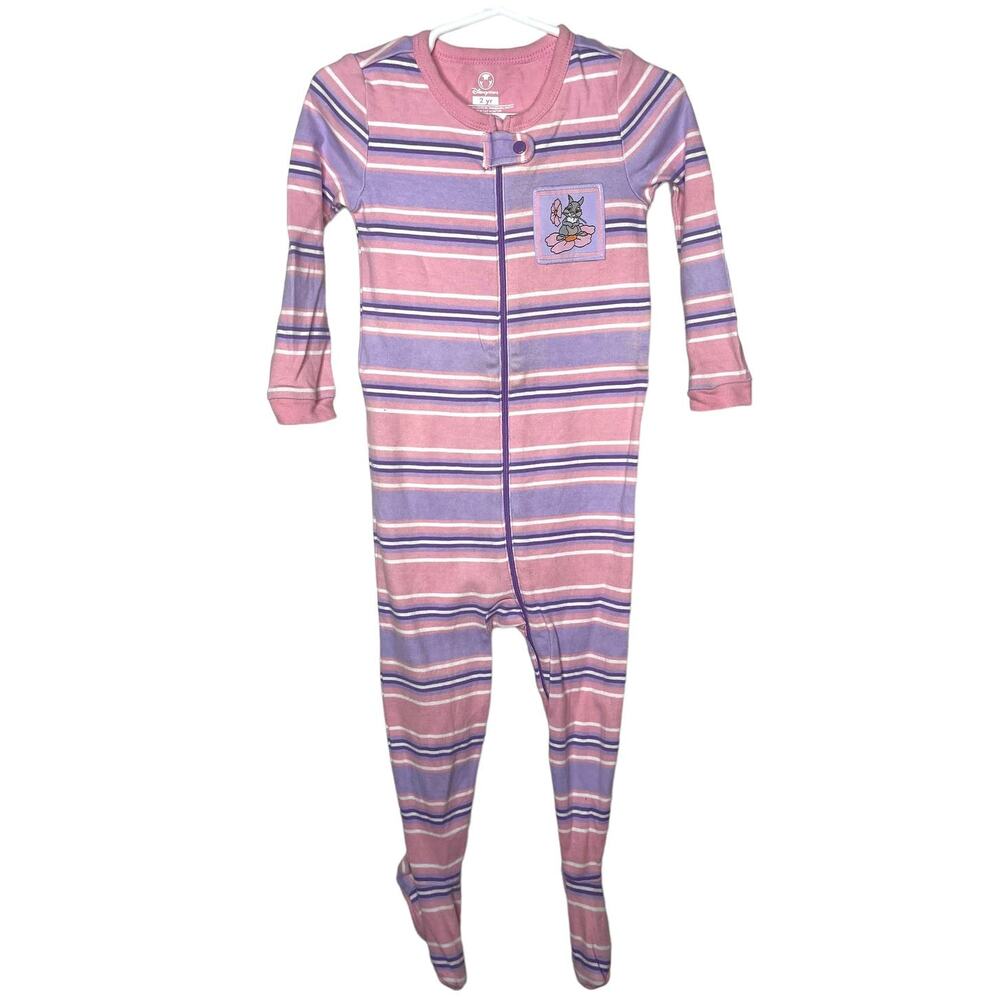 Disney Store Zip Up One Piece Sleeper Footed Striped Thumper Size 2 Year Old